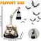 Skeleton Halloween Decorations, Halloween Skull Outdoor Decor with Solar Lantern, Scary Garden Statue for Yard Lawn Indoor Party Decoration